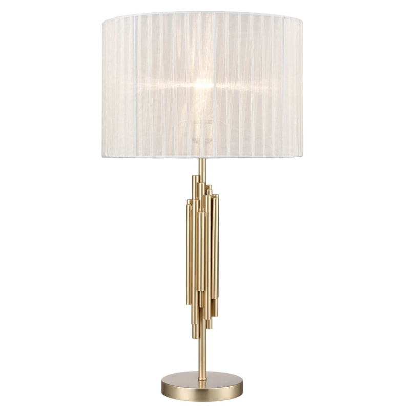 Настольная лампа с Абажуром Odeon Table Lamp ivory ( слоновая кость ) Золотой в Омске | Loft Concept 