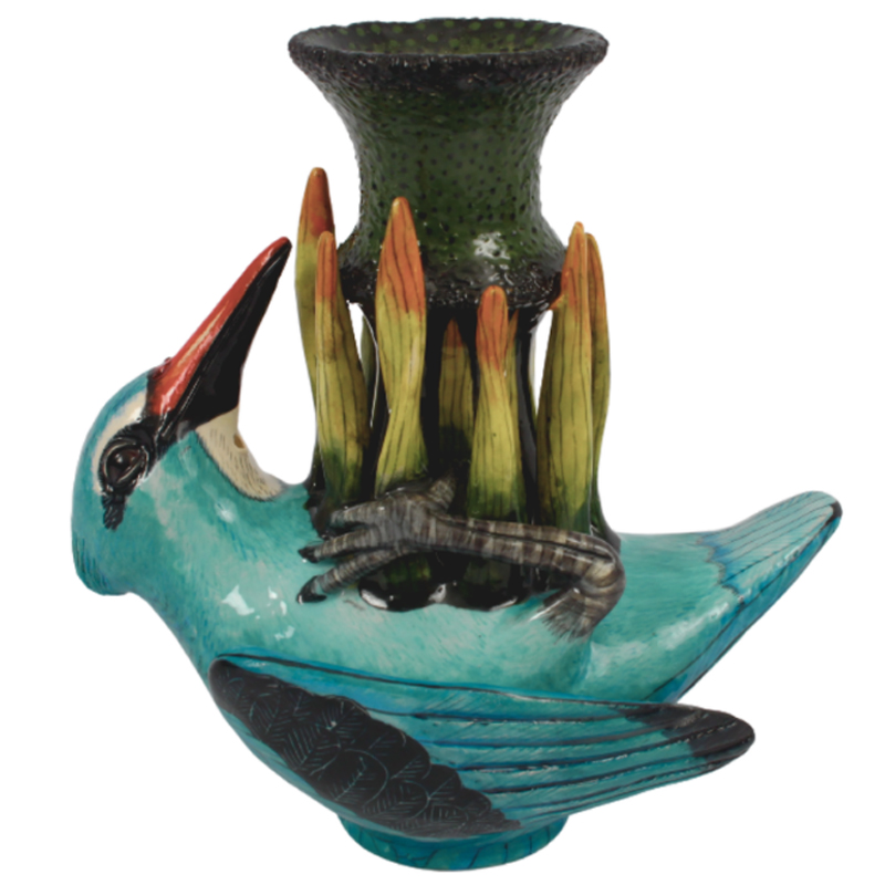 Ваза Голубая Птичка Woodland Kingfisher Vase Синий в Омске | Loft Concept 