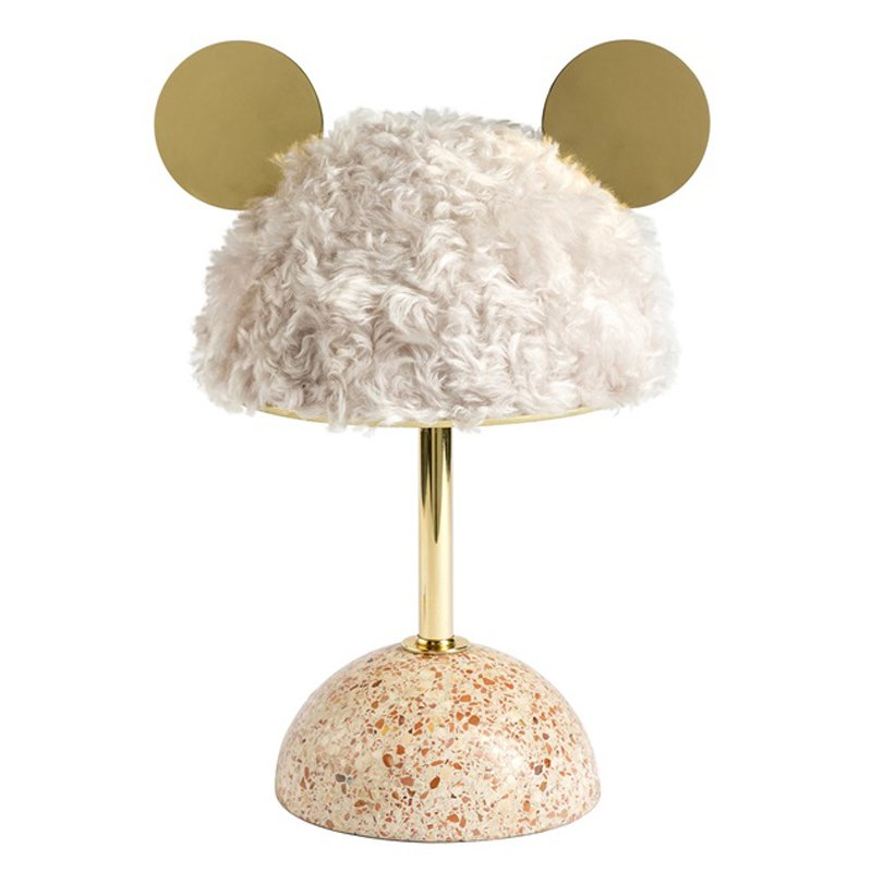 Настольная лампа White Mouse Table Lamp Белый Латунь Розовый пастельный в Омске | Loft Concept 