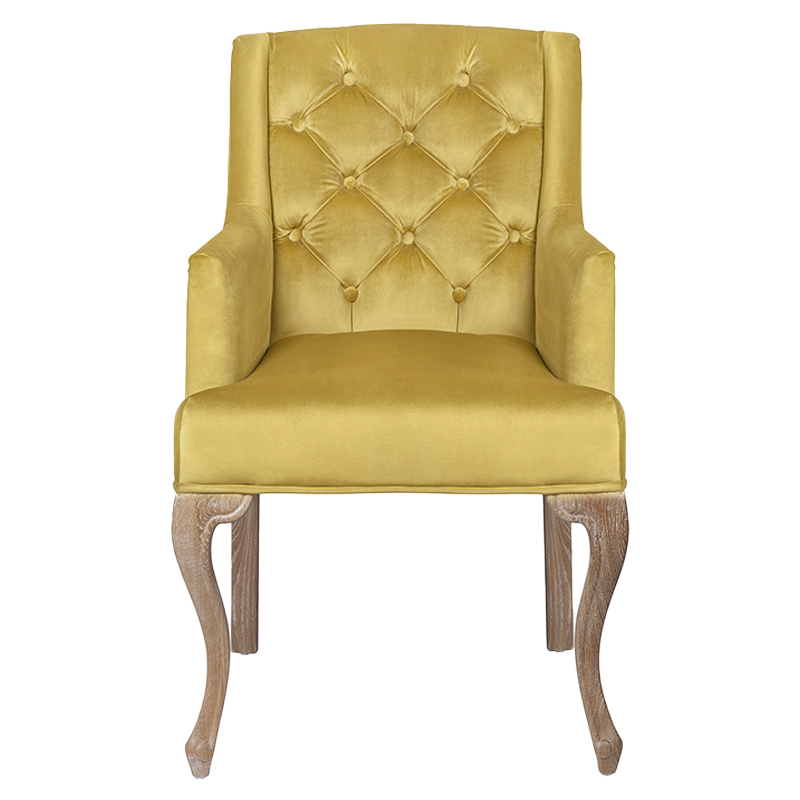 Кресло Mason Classical Armchair gold velour Желтый Коричневый в Омске | Loft Concept 