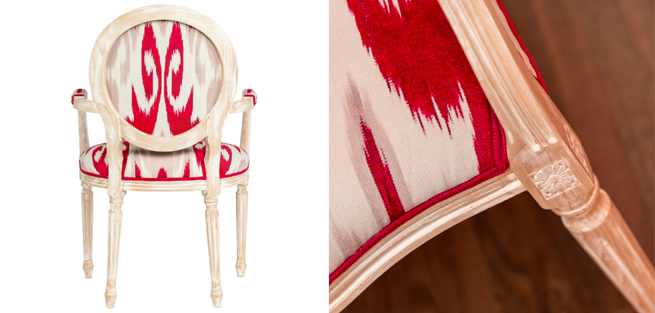 Стул с подлокотниками Ikat Pattern Красный Стул с подлокотниками Ikat Pattern Красный - Loft-Concept в Омске
