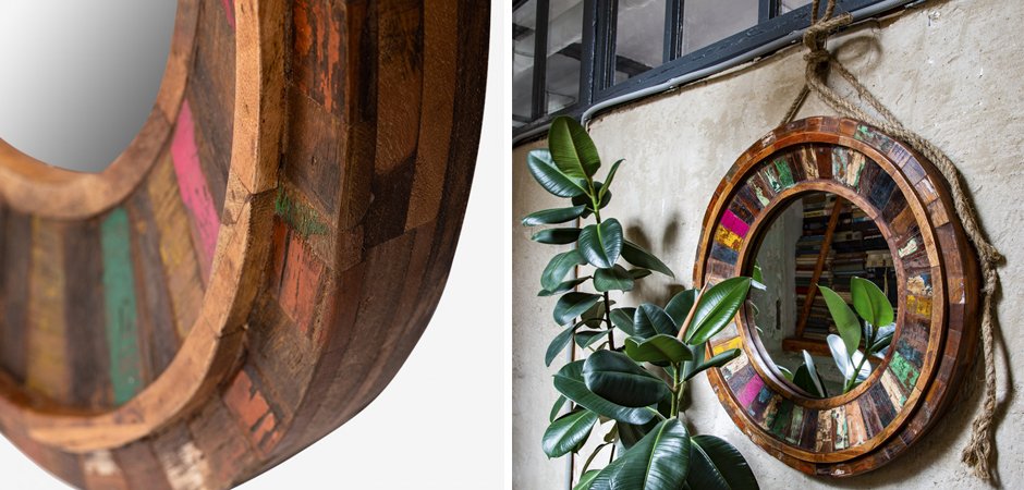 Зеркало Antique Wood Circle Зеркало Antique Wood Circle - Loft-Concept в Омске