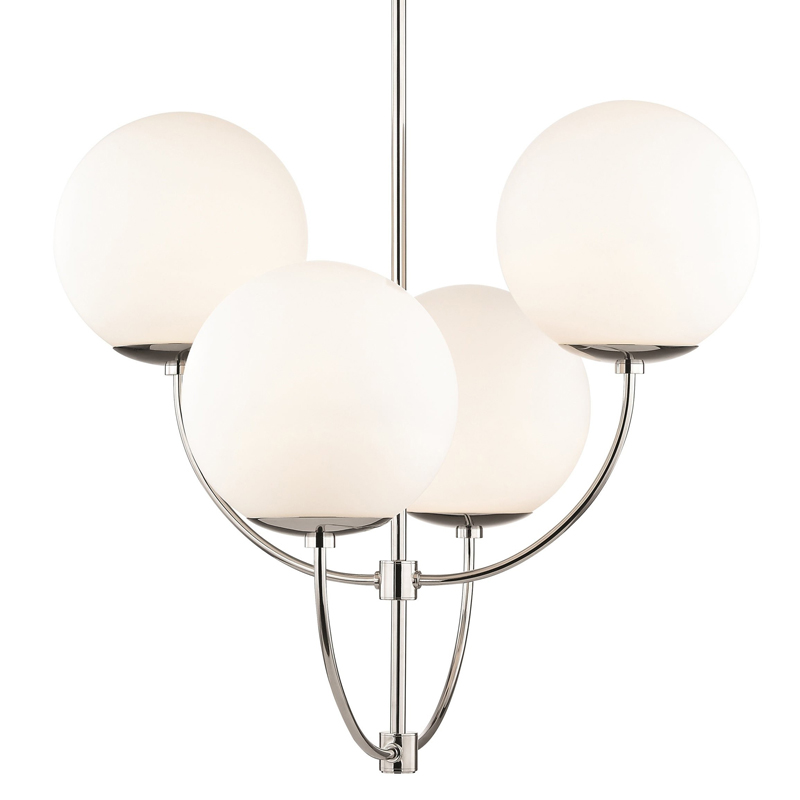 Люстра Breasal White Matte Balls Chandelier Chrome Хром Белое матовое стекло в Омске | Loft Concept 