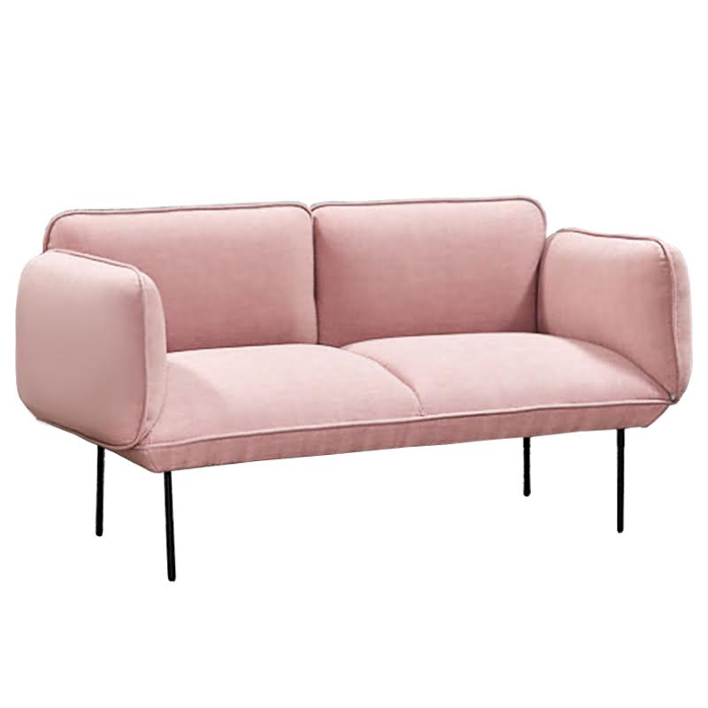 Двухместная Софа Elsa 2 Seater Sofa Розовый велюр Розовый пастельный в Омске | Loft Concept 