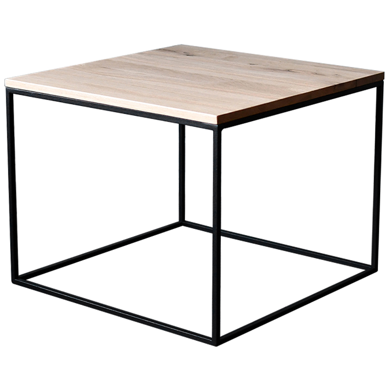 Кофейный стол Clegg Industrial Metal Rust Coffee Table Светлый дуб Черный в Омске | Loft Concept 