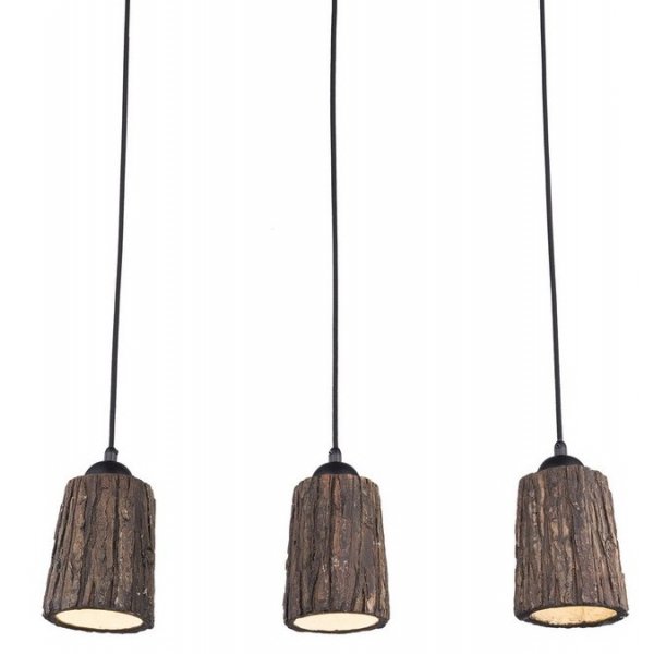 Люстра Wood Log Pendant 3 Коричневый в Омске | Loft Concept 