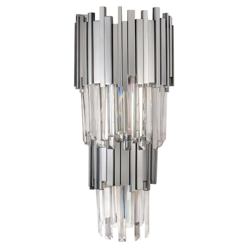 Бра Luxxu Modern Cascade Wall Lamp Silver 71 Прозрачное Стекло Серебряный в Омске | Loft Concept 