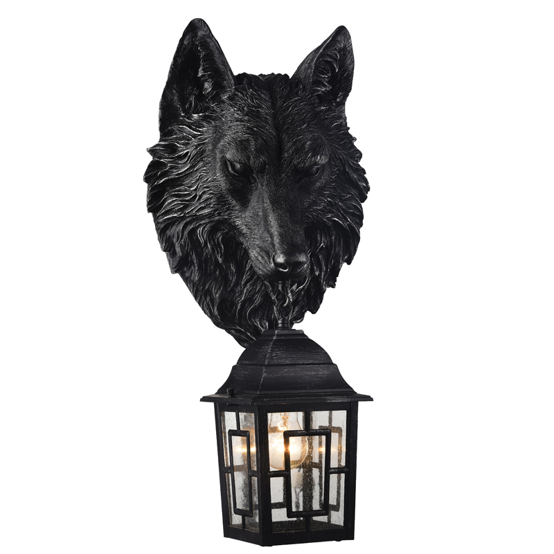 Уличный светильник Wolf Lantern Винтажный черный Прозрачное Стекло в Омске | Loft Concept 