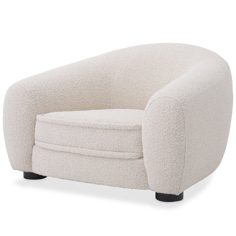 Кресло Eichholtz Chair Freud Boucle cream Кремовый Черный в Омске | Loft Concept 