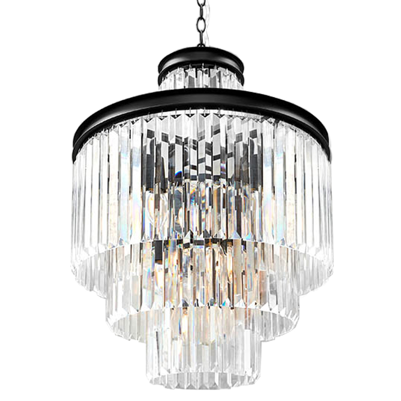 Люстра RH Odeon Chandelier Four Black 50 Прозрачное Стекло Черный в Омске | Loft Concept 