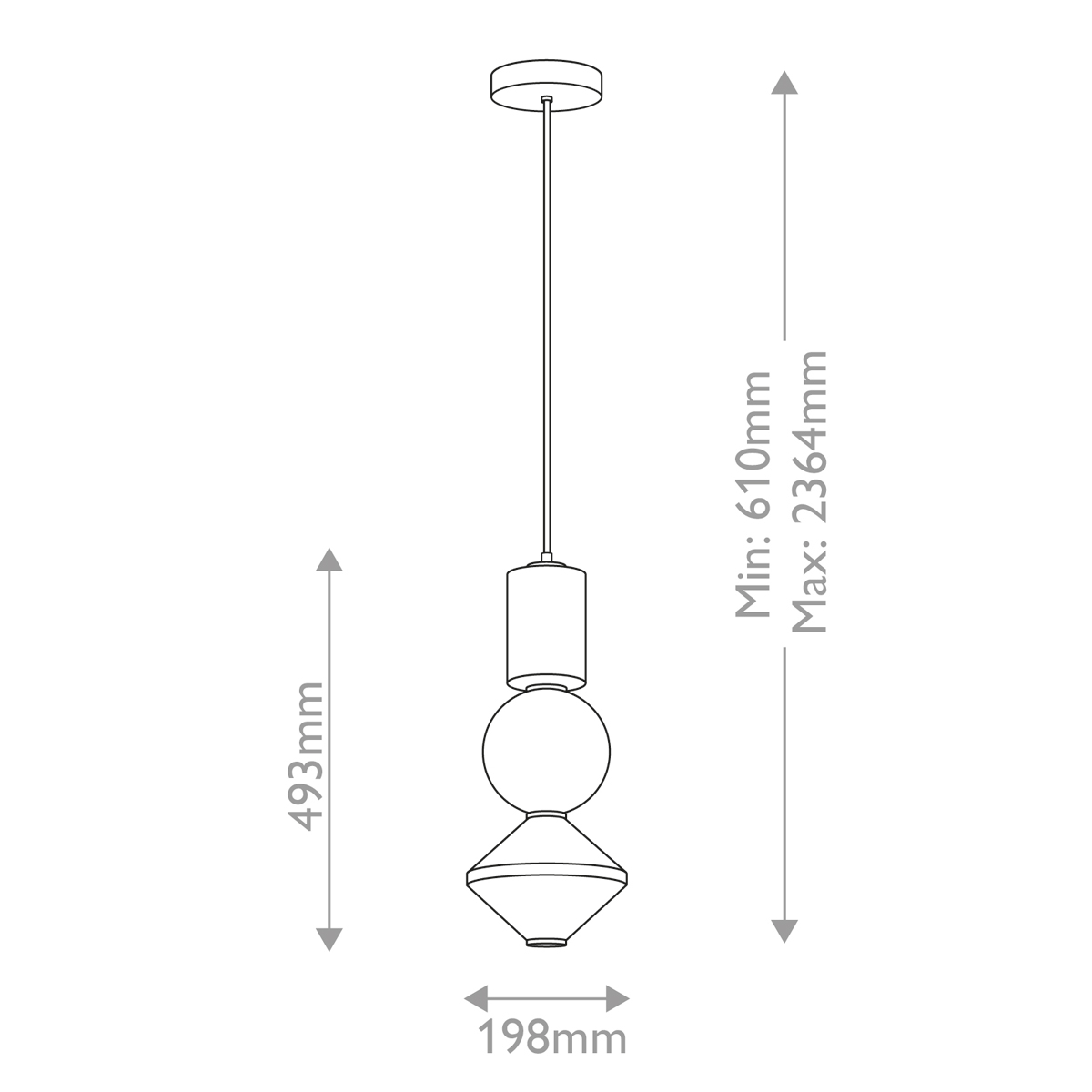 Подвесной светильник белого цвета с тремя геометрическими плафонами Alora Mood в Омске