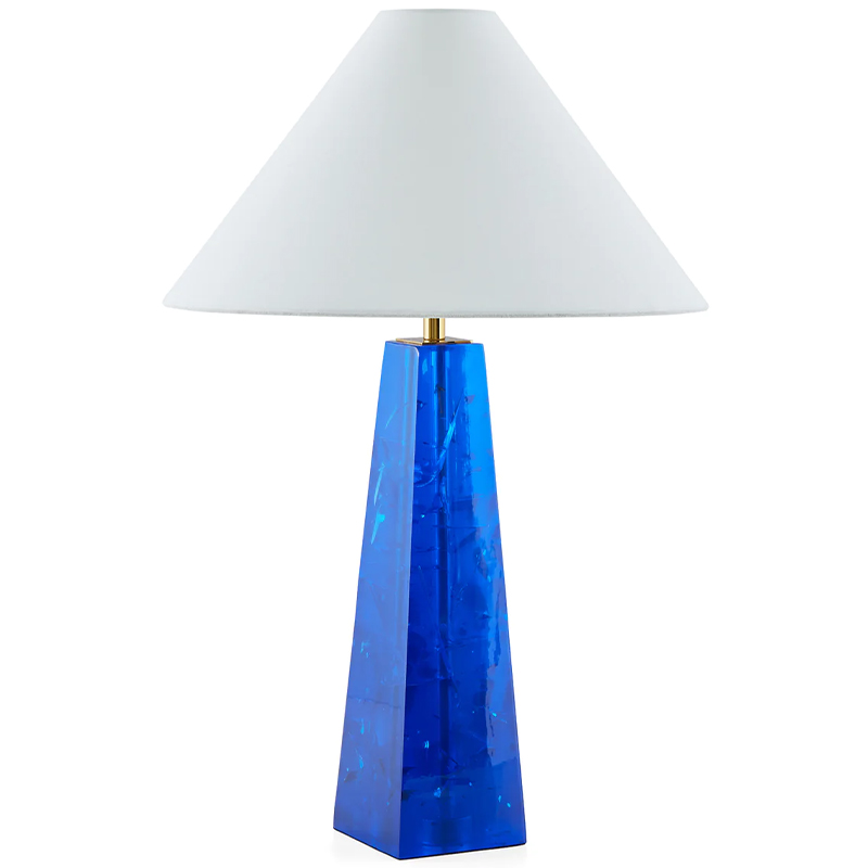 Настольная лампа Jonathan Adler Prisma Table Lamp Blue Белый Синий Латунь в Омске | Loft Concept 