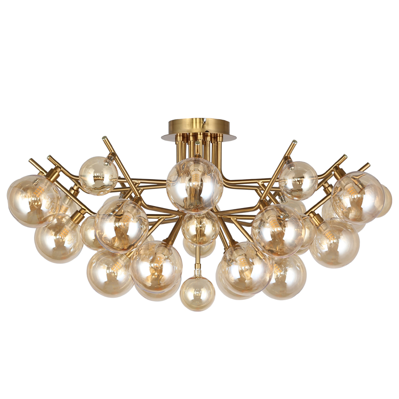 Люстра Berries Chandelier Flower bronze 18 Бронза Прозрачный в Омске | Loft Concept 