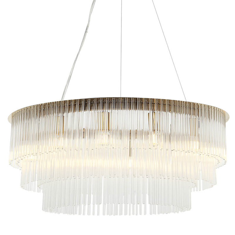 Люстра Harrison Chandelier gold 12 lamp Глянцевое золото Прозрачный в Омске | Loft Concept 