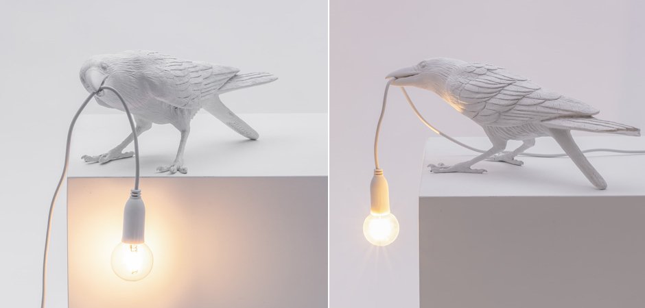 Настольная лампа Seletti Bird Lamp White Playing Настольная лампа Seletti Bird Lamp White Playing - Loft-Concept в Омске
