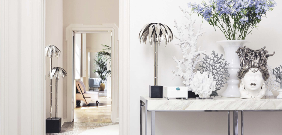 Настольная лампа TABLE LAMP PALMERY Silver Настольная лампа TABLE LAMP PALMERY Silver - Loft-Concept в Омске