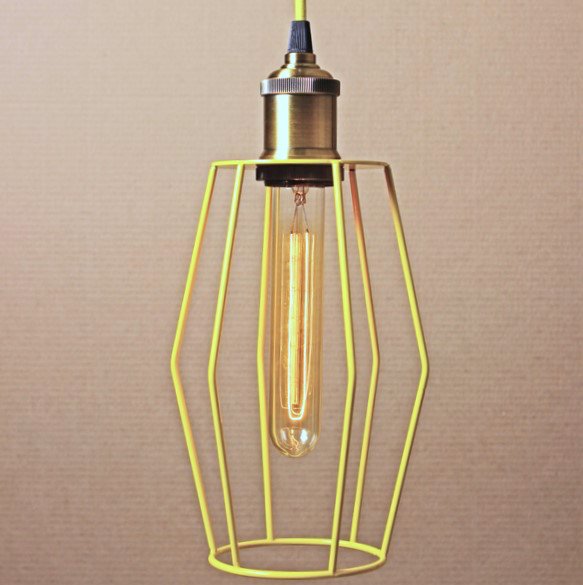 Подвесной светильник Wire Cage Pendant Spauk Yellow Желтый в Омске | Loft Concept 