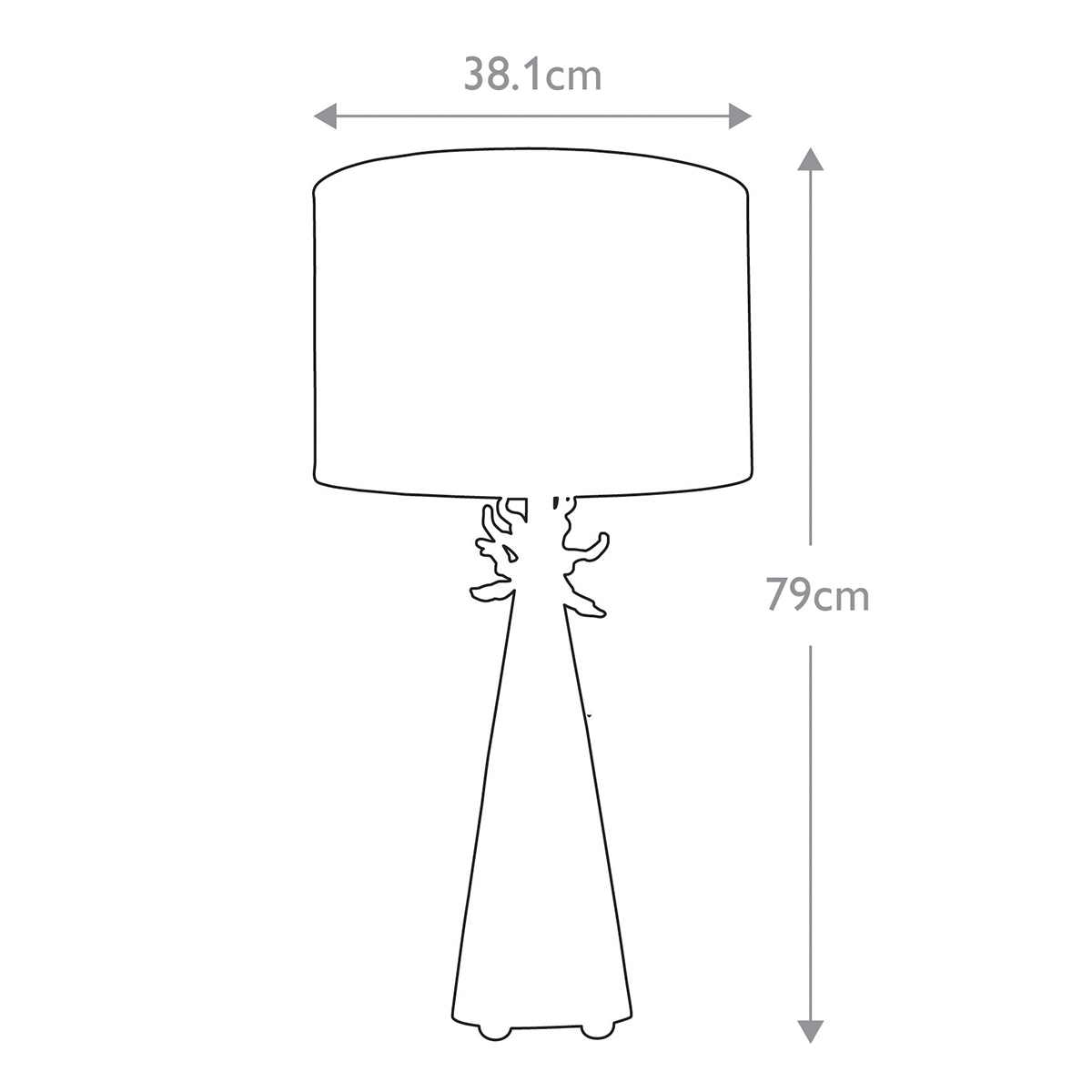 Настольная лампа с декоративным элементом золотого цвета и цилиндрическим абажуром из папье-маше светлого оттенка Flambeau в Омске