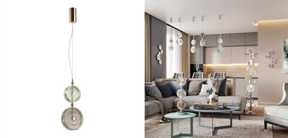 Подвесной светодиодный светильник Peony Green&Brown Подвесной светодиодный светильник Peony Green&Brown - Loft-Concept в Омске