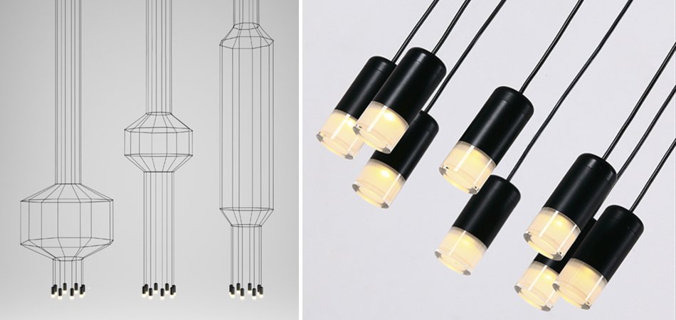 Vibia Wireflow Chandelier 0307 LED Suspension lam Vibia Wireflow Chandelier 0307 LED Suspension lam - Loft-Concept в Омске