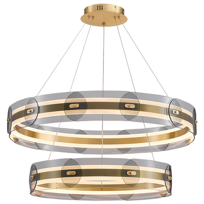 Люстра Gold 2 ring horizontal chandelier Прозрачный Латунь в Омске | Loft Concept 