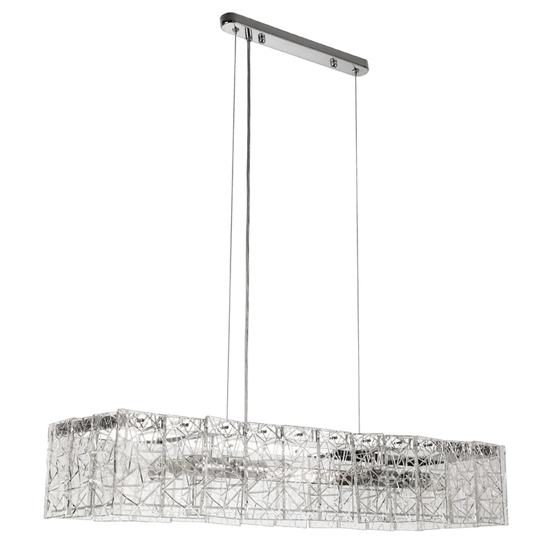 Люстра Alvaro Crystal Rectangular Chandelier Прозрачный Хром в Омске | Loft Concept 