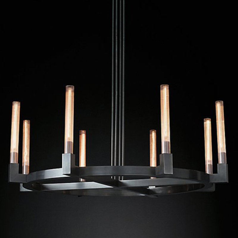 Люстра RH CANELLE Round Chandelier 8 Modern Black Черный в Омске | Loft Concept 