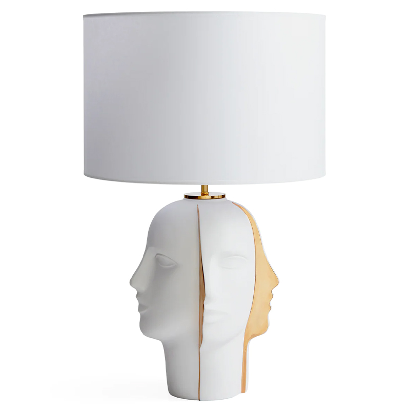 Настольная лампа ATLAS SPLIT TABLE LAMP Глянцевое золото Белый в Омске | Loft Concept 