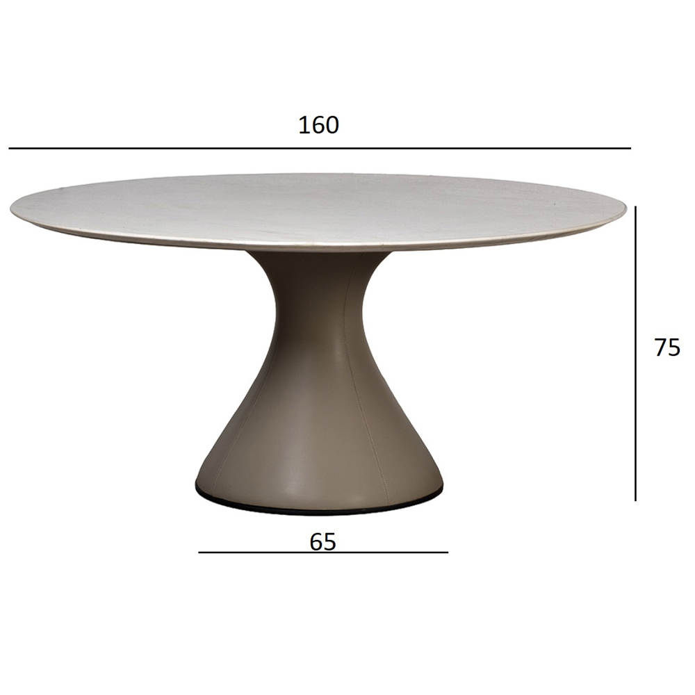 Стол обеденный круглый мраморный на бежевом основании Valedmir в Омске