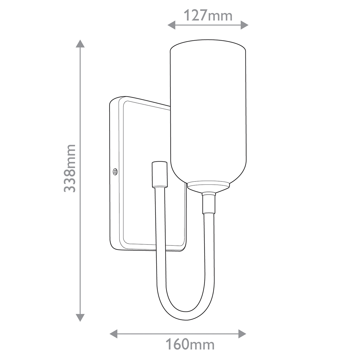  Бра с прямоугольным черным основанием и белым матовым цилиндрическим плафоном Kichler в Омске