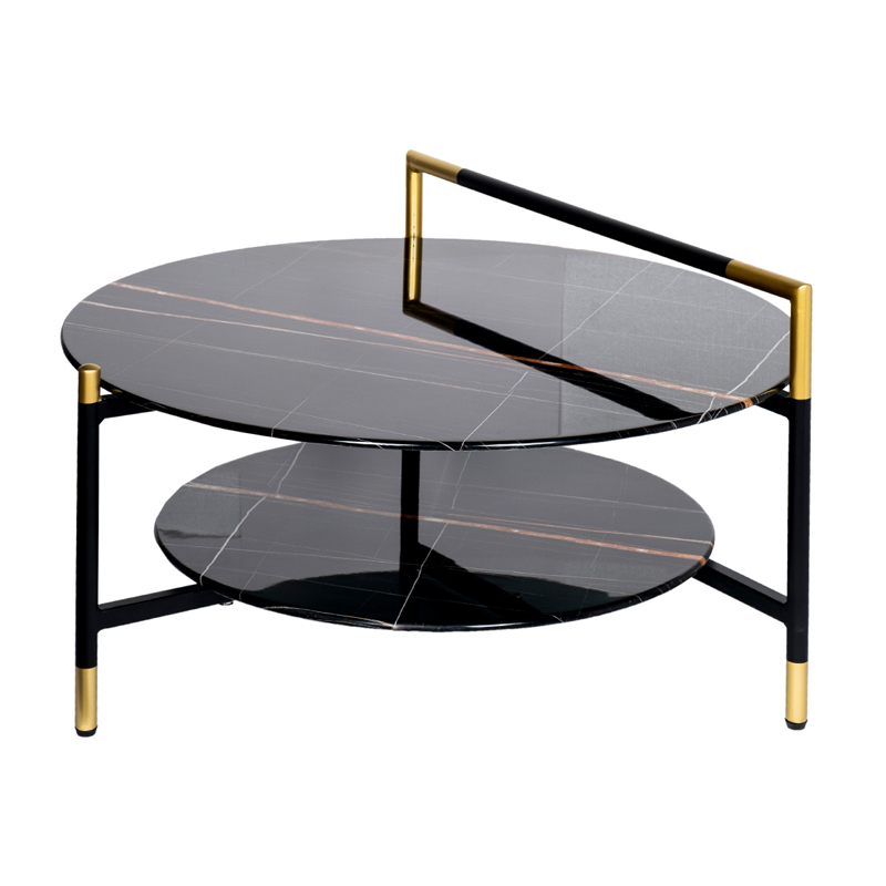 Кофейный столик Coffee Table CARTER 80 Черный Золотой в Омске | Loft Concept 