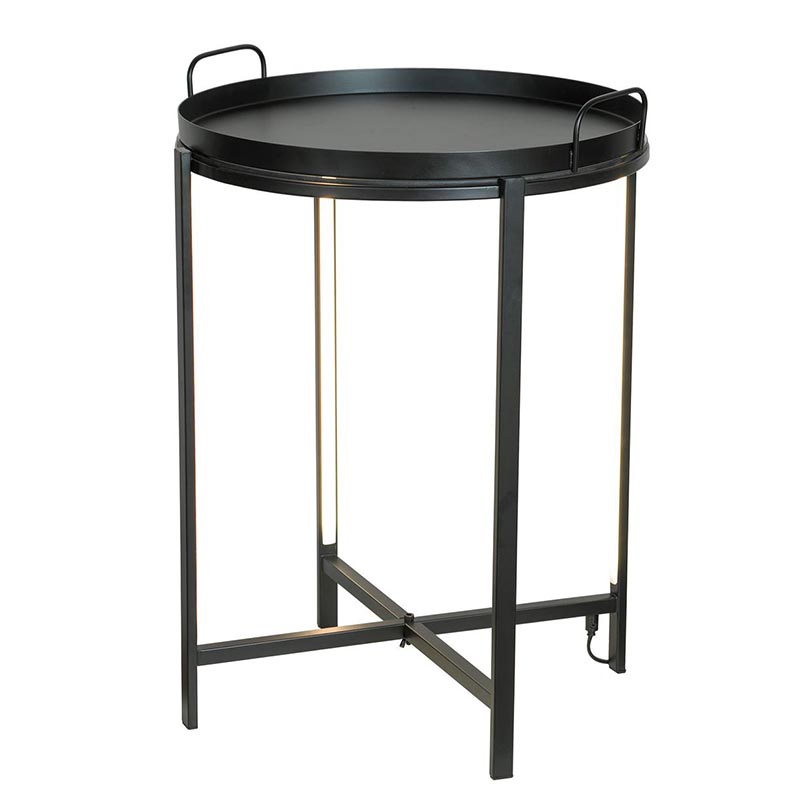 Приставной стол Nagib Side Table Black LED Черный в Омске | Loft Concept 