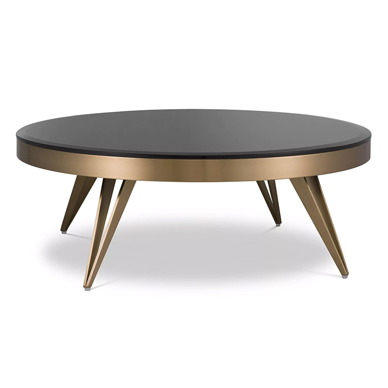 Кофейный стол Eichholtz Coffee Table Rocco Латунь Черный в Омске | Loft Concept 