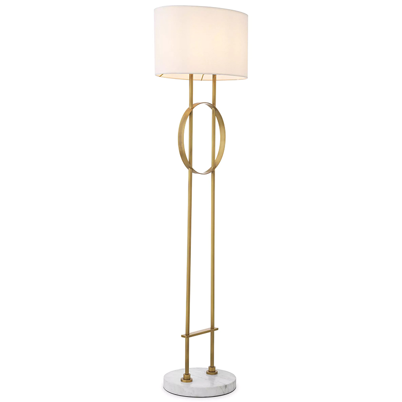 Торшер Eichholtz Floor Lamp Kaiser Латунь Белый Мрамор Bianco Белый в Омске | Loft Concept 