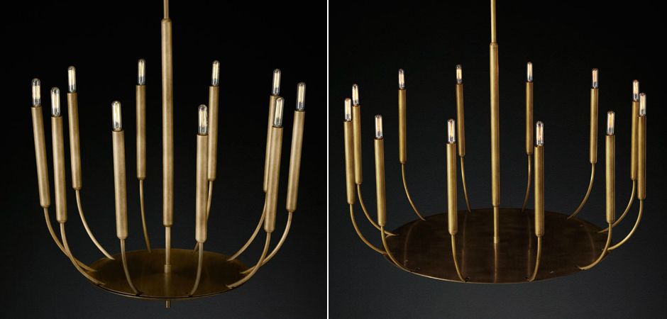 Люстра RH Quenouilles Round Chandelier brass Люстра RH Quenouilles Round Chandelier brass - Loft-Concept в Омске