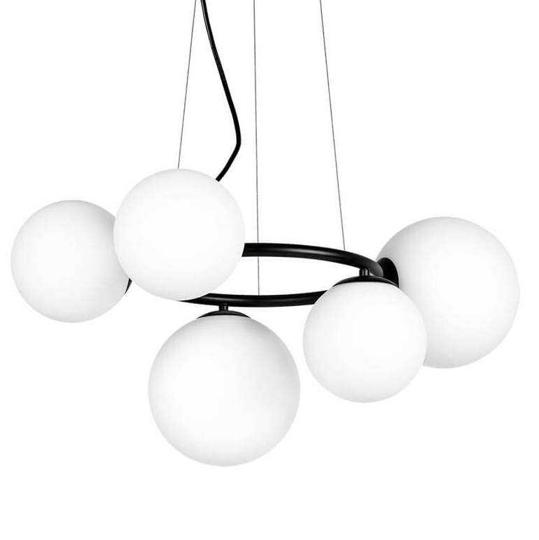 Люстра Bubbles on Ring Chandelier Black Белый Черный в Омске | Loft Concept 