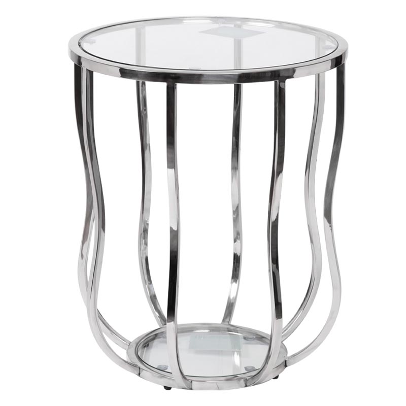 Приставной стол Fedric Side Table silver Серебряный в Омске | Loft Concept 