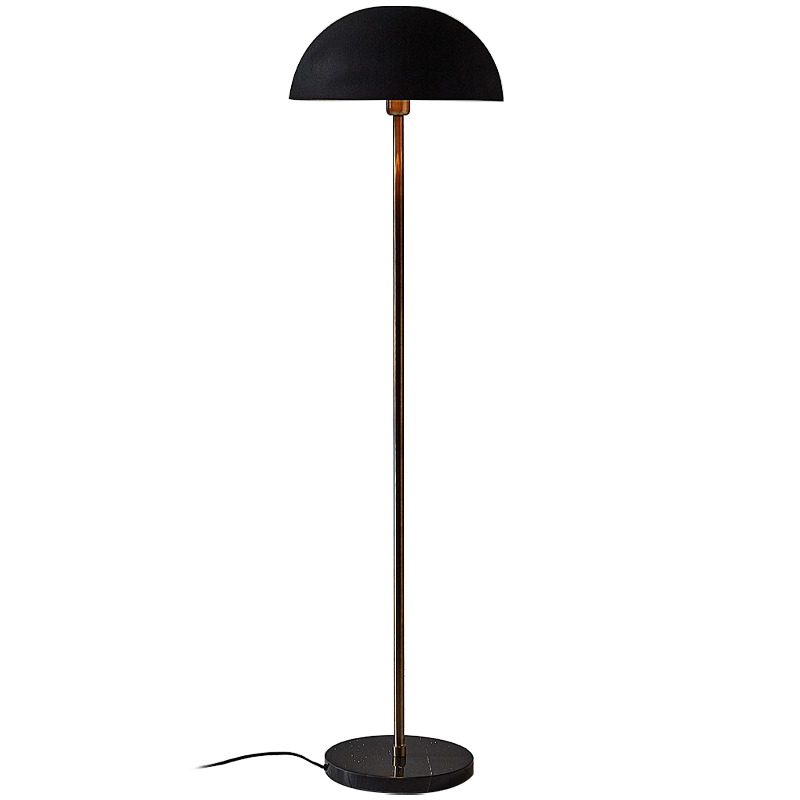 Торшер Riverside Floor Lamp Black Черный Черный Мрамор Nero Латунь в Омске | Loft Concept 