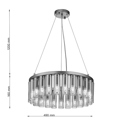 Люстра со стеклянными цилиндрическими плафонами Luminous Cylinders Amber Round в Омске