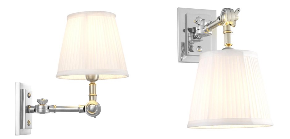 Бра Wall Lamp Wentworth Single Nickel+White Бра Wall Lamp Wentworth Single Nickel+White - Loft-Concept в Омске