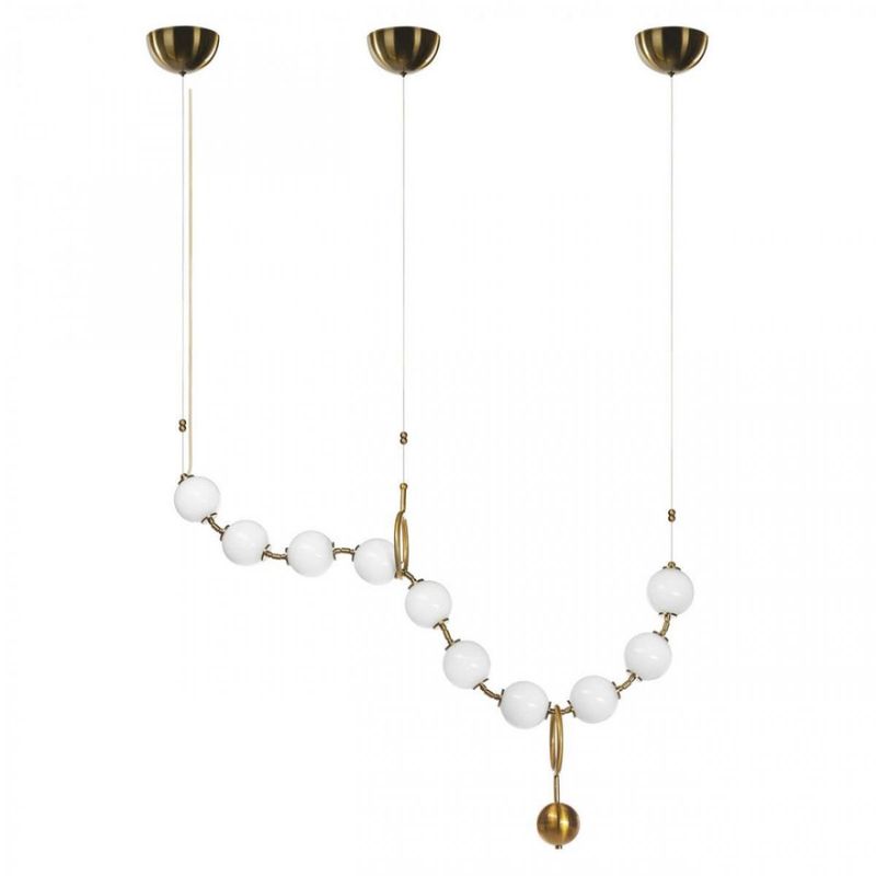 Светодиодный Белые Бусы Larose Guyon COCO CHANDELIER modular 120 см Бронза Белый в Омске | Loft Concept 