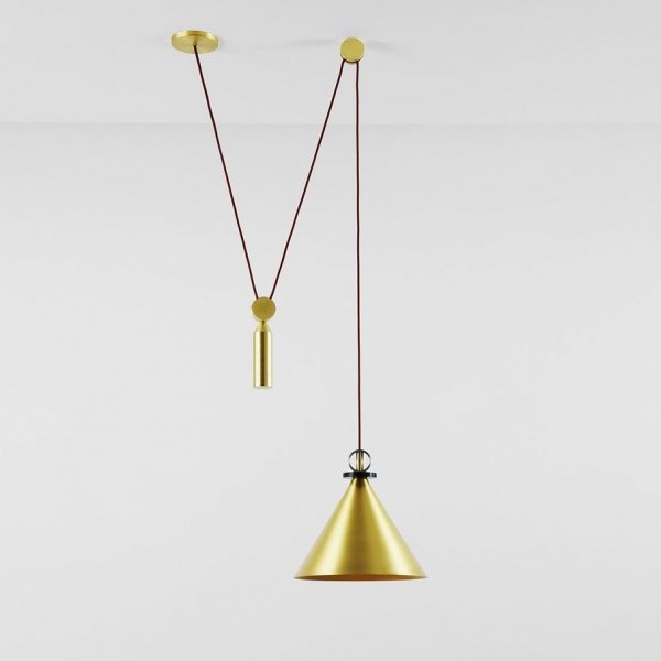 Подвесной светильник Shape up Pendant Cone Brass Латунь в Омске | Loft Concept 