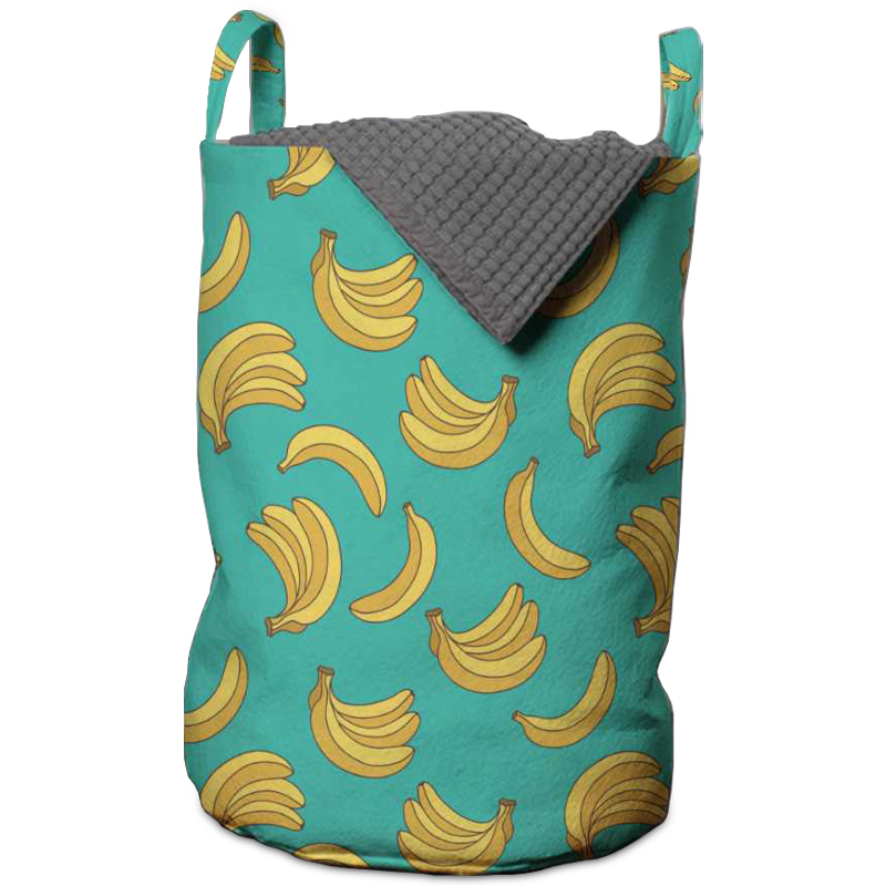 Корзина Bananas Pattern Basket Бирюзовый Желтый в Омске | Loft Concept 