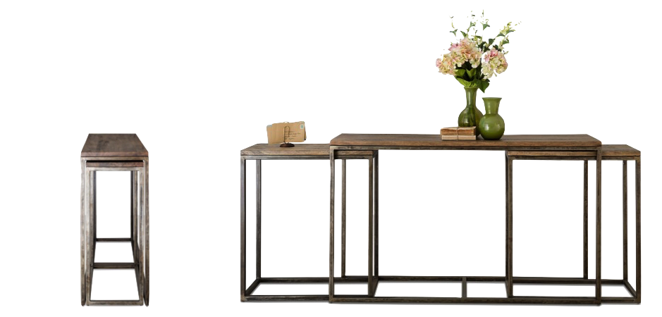 Консоль Industrial Metal Rust Triple Console Table Консоль Industrial Metal Rust Triple Console Table - Loft-Concept в Омске