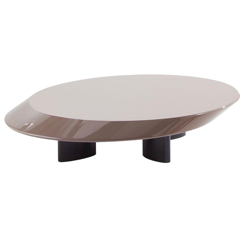 Кофейный стол Ellipse Grey Glossy Coffee Table Серый Черный в Омске | Loft Concept 