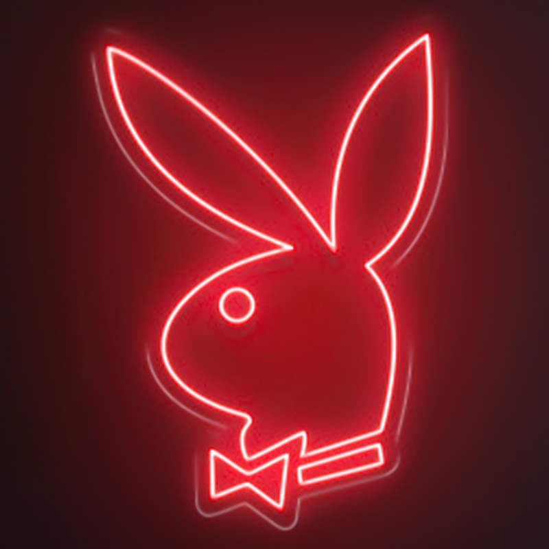 Неоновая настенная лампа Playboy Bunny Neon Wall Lamp Розовый Красный Синий Белый Зеленый Фиолетовый в Омске | Loft Concept 