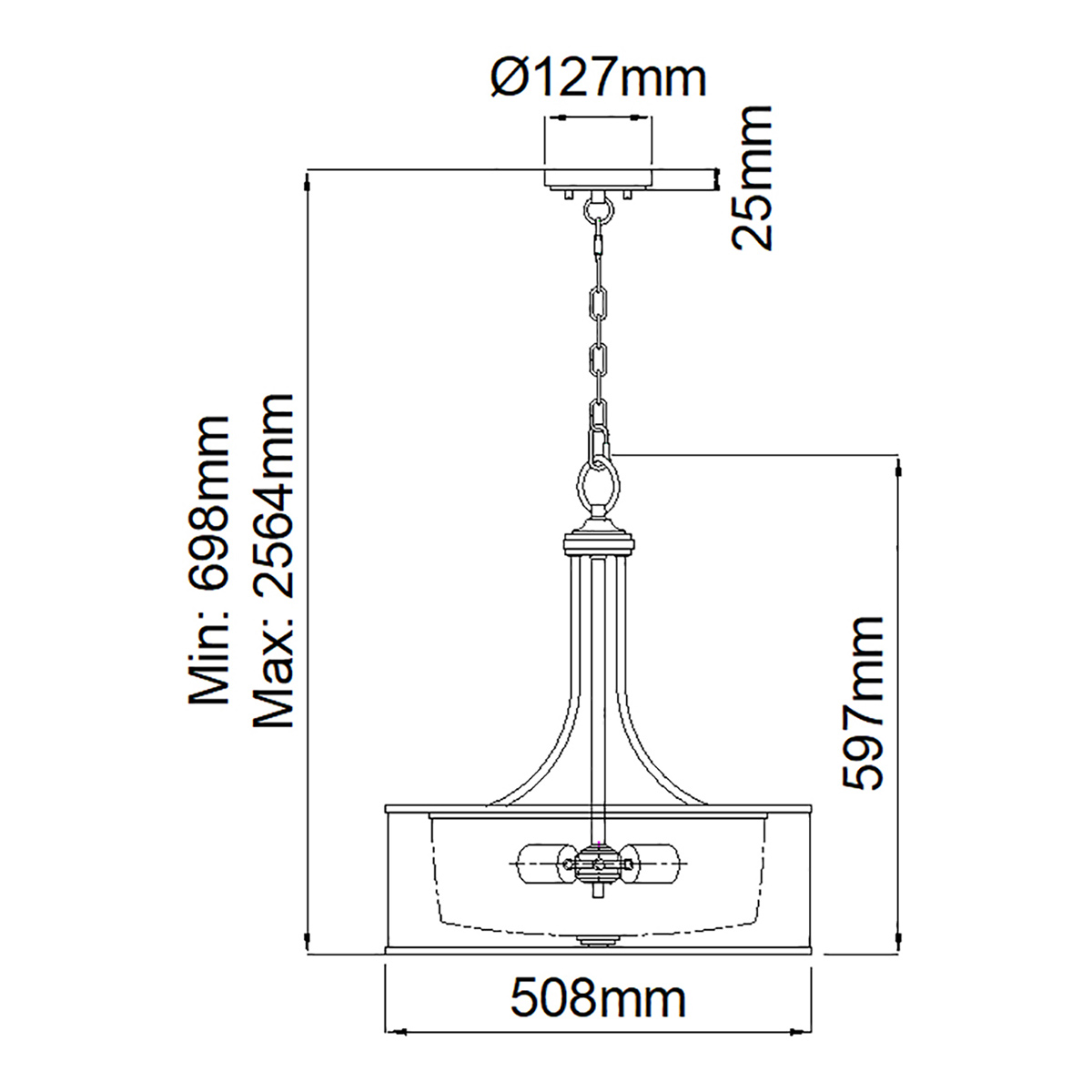 Люстра подвесная с двойным круглым плафоном из органзы и матового стекла Kichler в Омске