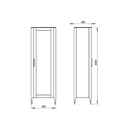 Витрина светло-серая со стеклянной дверью с 4-мя полками и 2-мя ящиками Type  в Омске