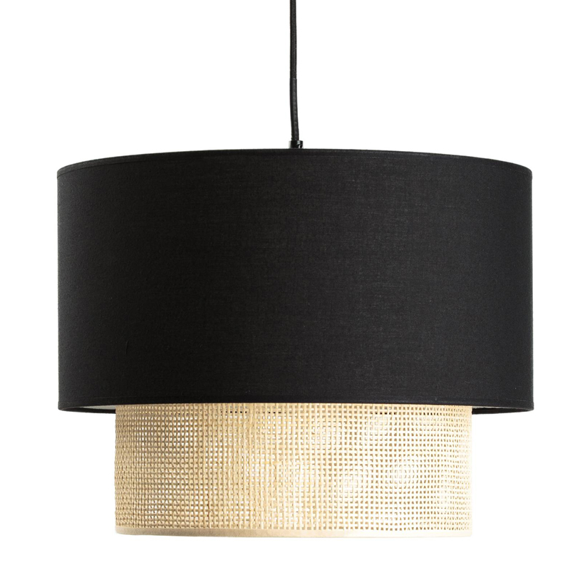 Подвесной светильник Ottar Wicker Black lampshade Бежевый Черный в Омске | Loft Concept 