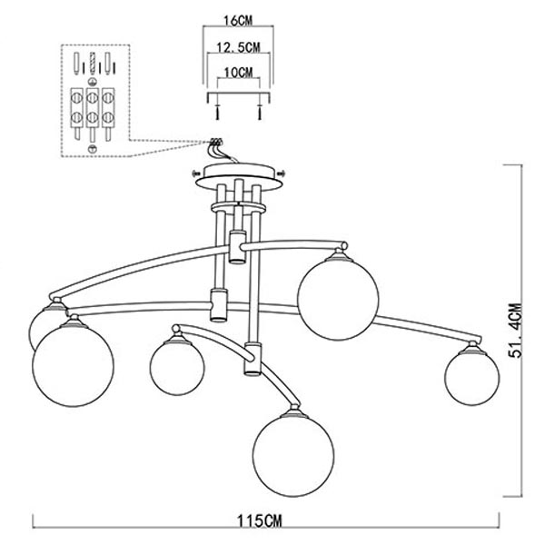 Люстра Glendon Chandelier 6 Balls в Омске